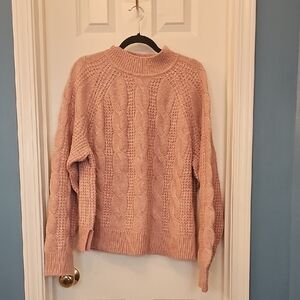J. Crew Blush Cable Knit Sweater